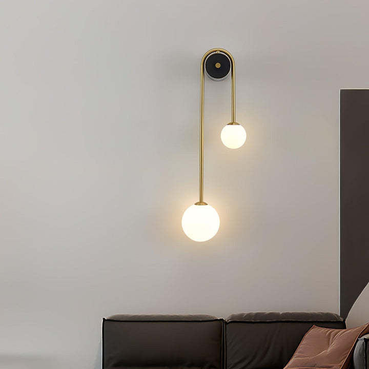 Edge Minimalismus MetalL Grau Schwarz Messing Glas Wandleuchte Schlafzimmer Wohnzimmer