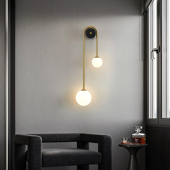 Edge Minimalismus MetalL Grau Schwarz Messing Glas Wandleuchte Schlafzimmer Wohnzimmer