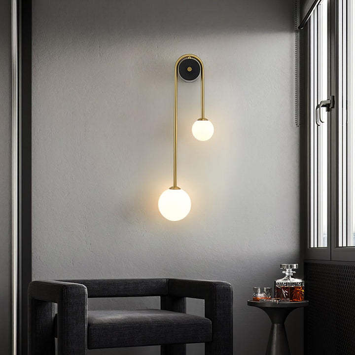 Edge Minimalismus MetalL Grau Schwarz Messing Glas Wandleuchte Schlafzimmer Wohnzimmer