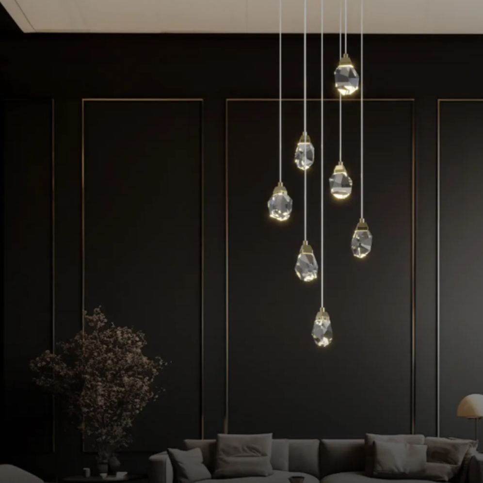 Marilyn Design LED Kronleuchter Gold Glas/Metall Schlafzimmer