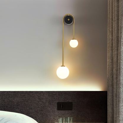 Edge Minimalism Metal Gray Black Brass Glass Wall Lamp Bedroom Living Room
