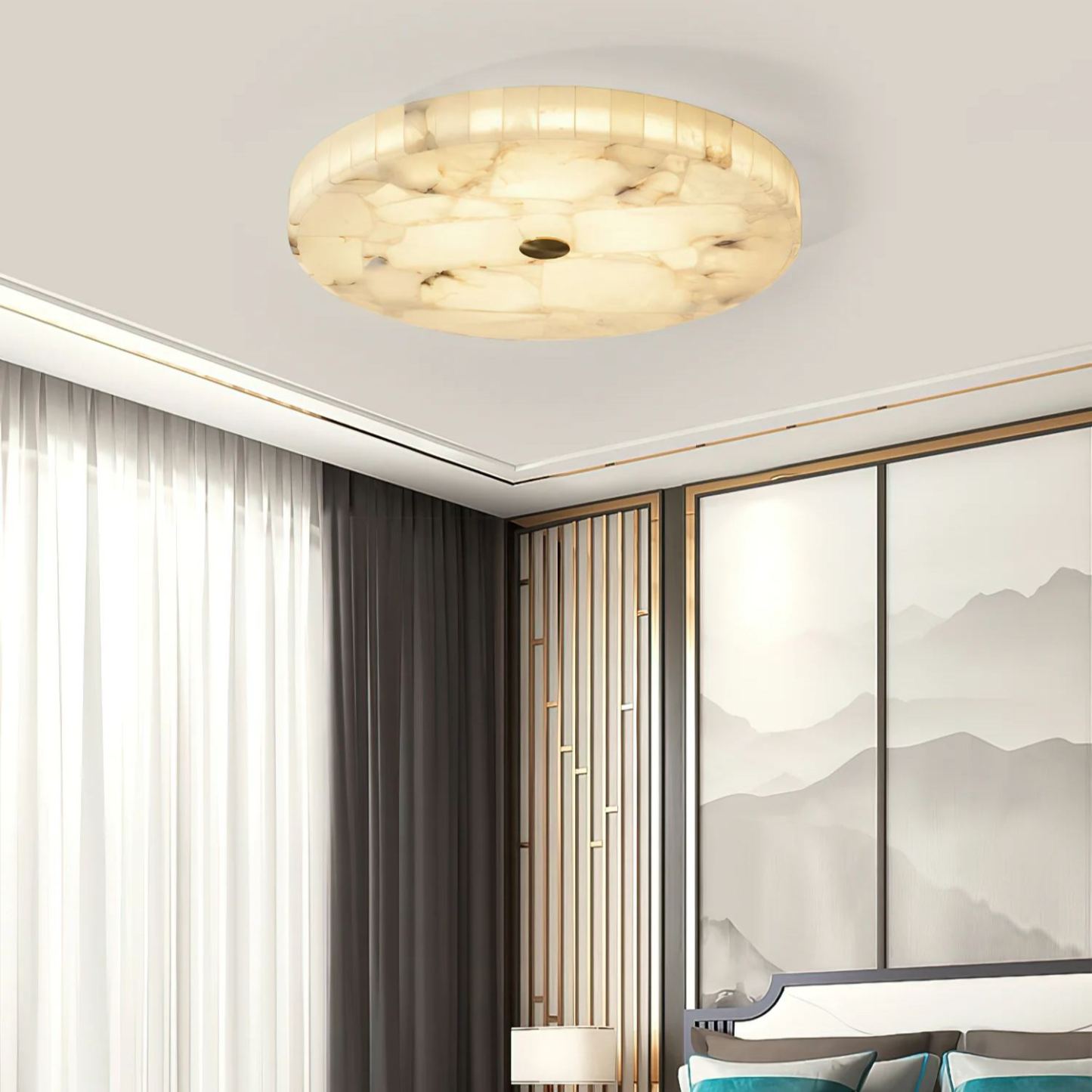 Byers Modern Minimalism LED Round Ceiling Lamp Metal Resin Bedroom Dining Room