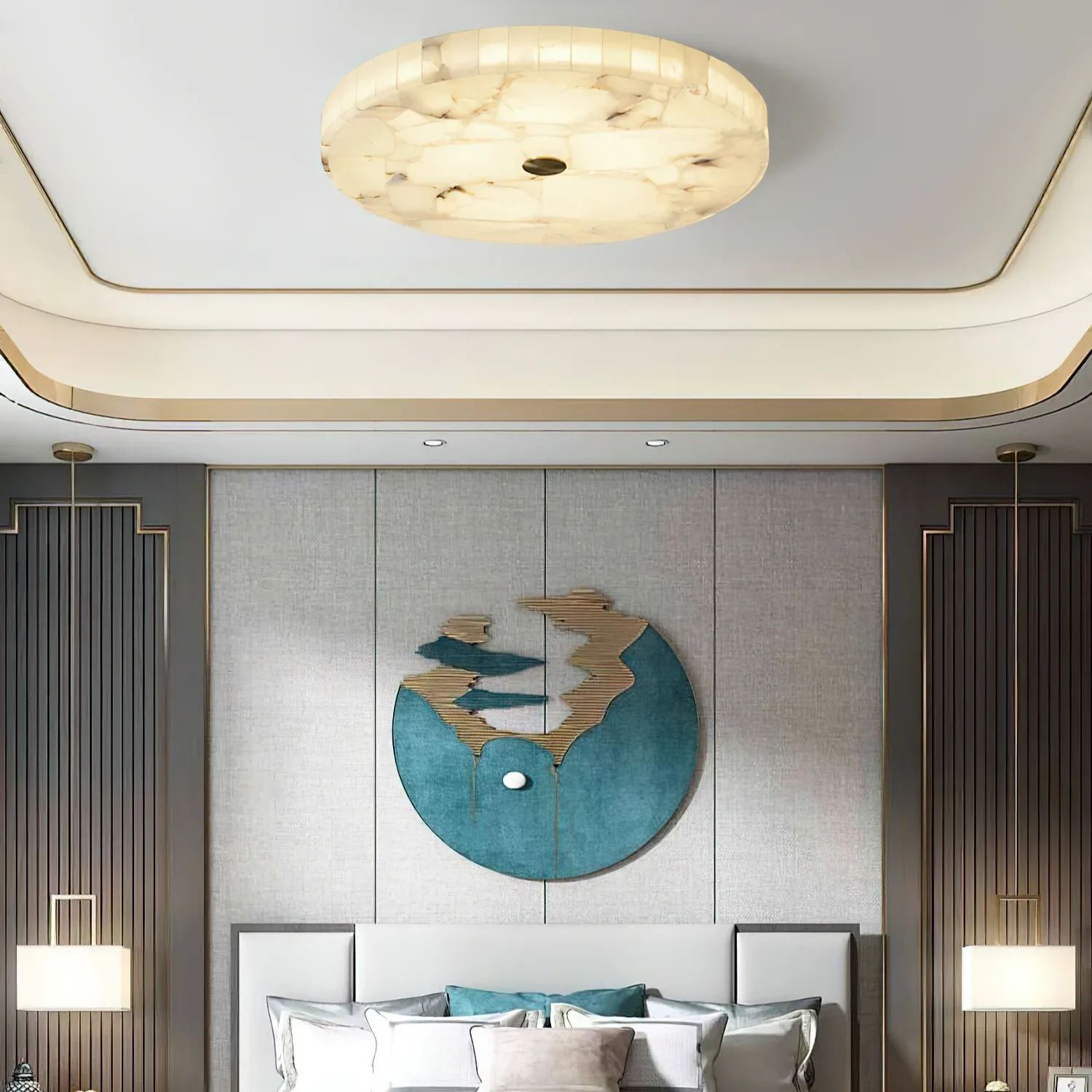 Byers Modern Minimalism LED Round Ceiling Lamp Metal Resin Bedroom Dining Room