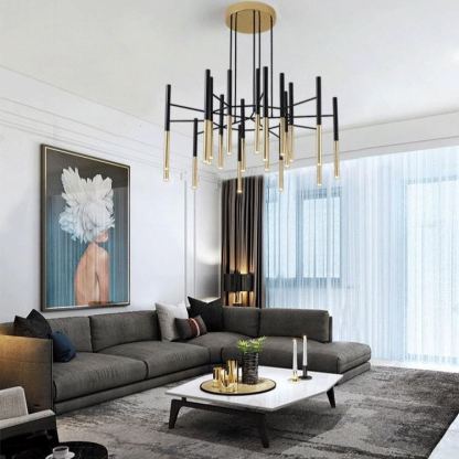 Marilyn Modern Tubular Metal Chandelier Living Room Hallway Bedroom