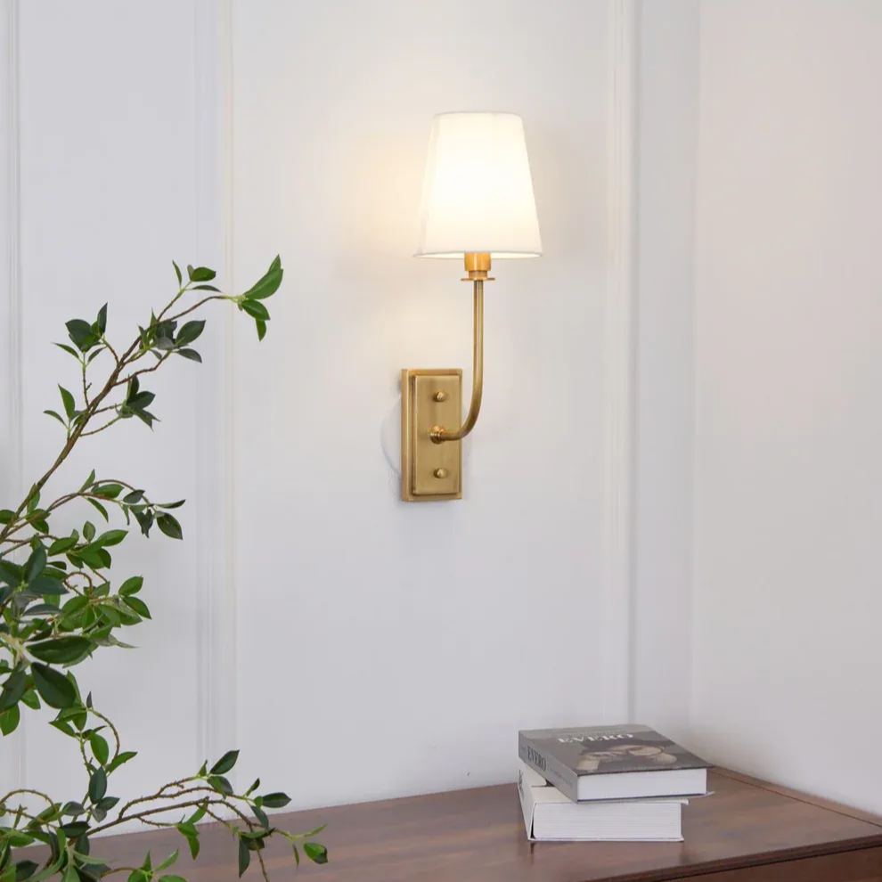 Alessio Vintage Klassisch Metall Textil Wandleuchte Schirme Schlafzimmer Badezimmer Flur