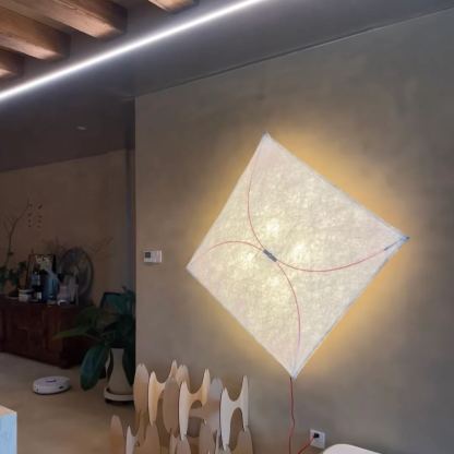 Ozawa Natural Paper Metal White Wall Lamp Dining Room Bedroom