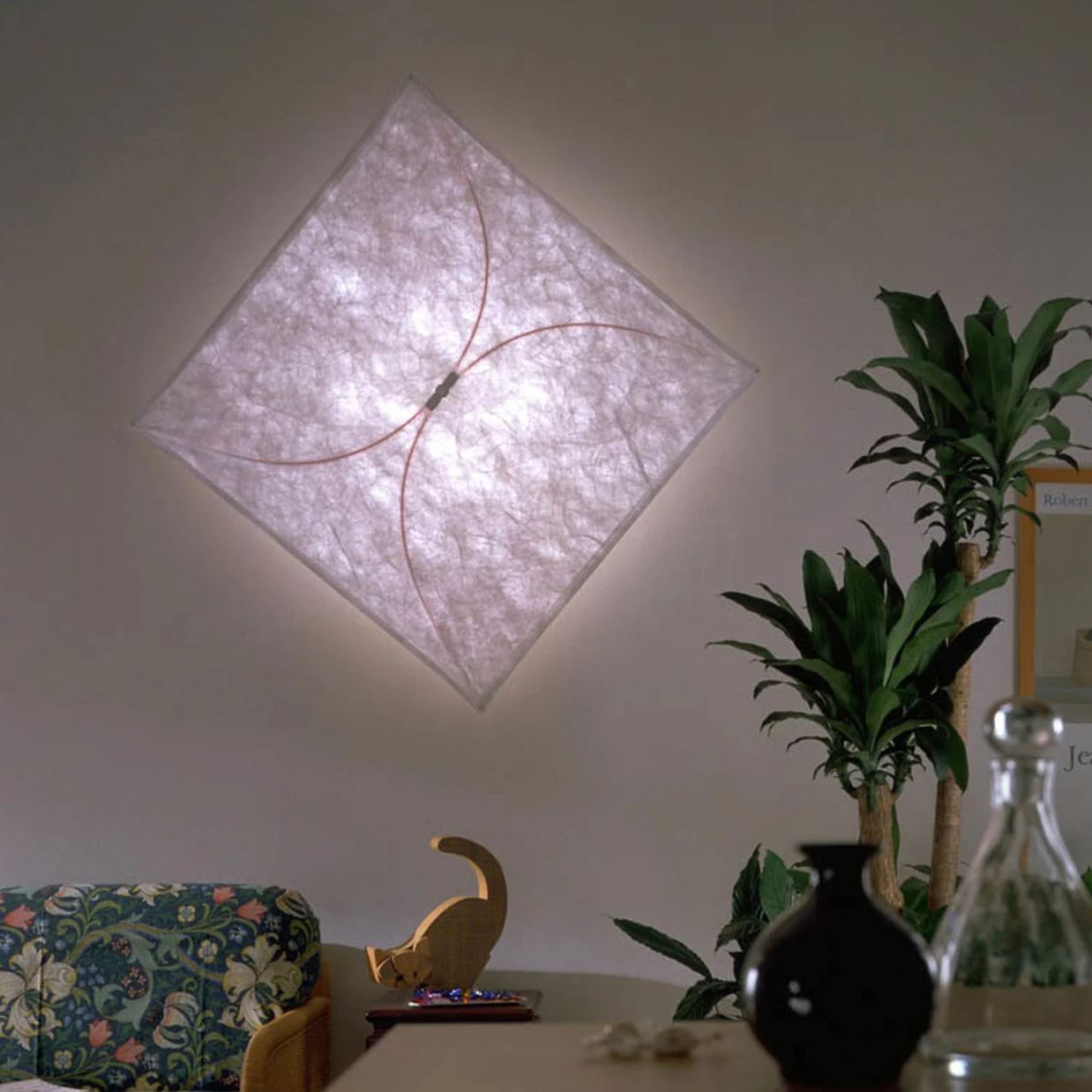 Ozawa Natural Paper Metal White Wall Lamp Dining Room Bedroom