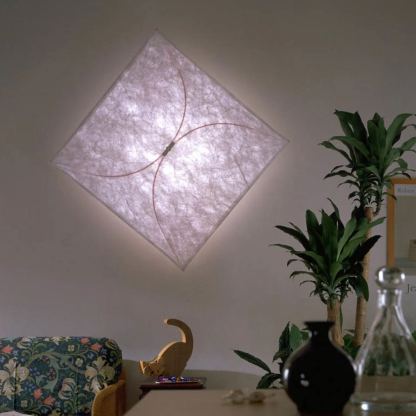 Ozawa Natural Paper Metal White Wall Lamp Dining Room Bedroom