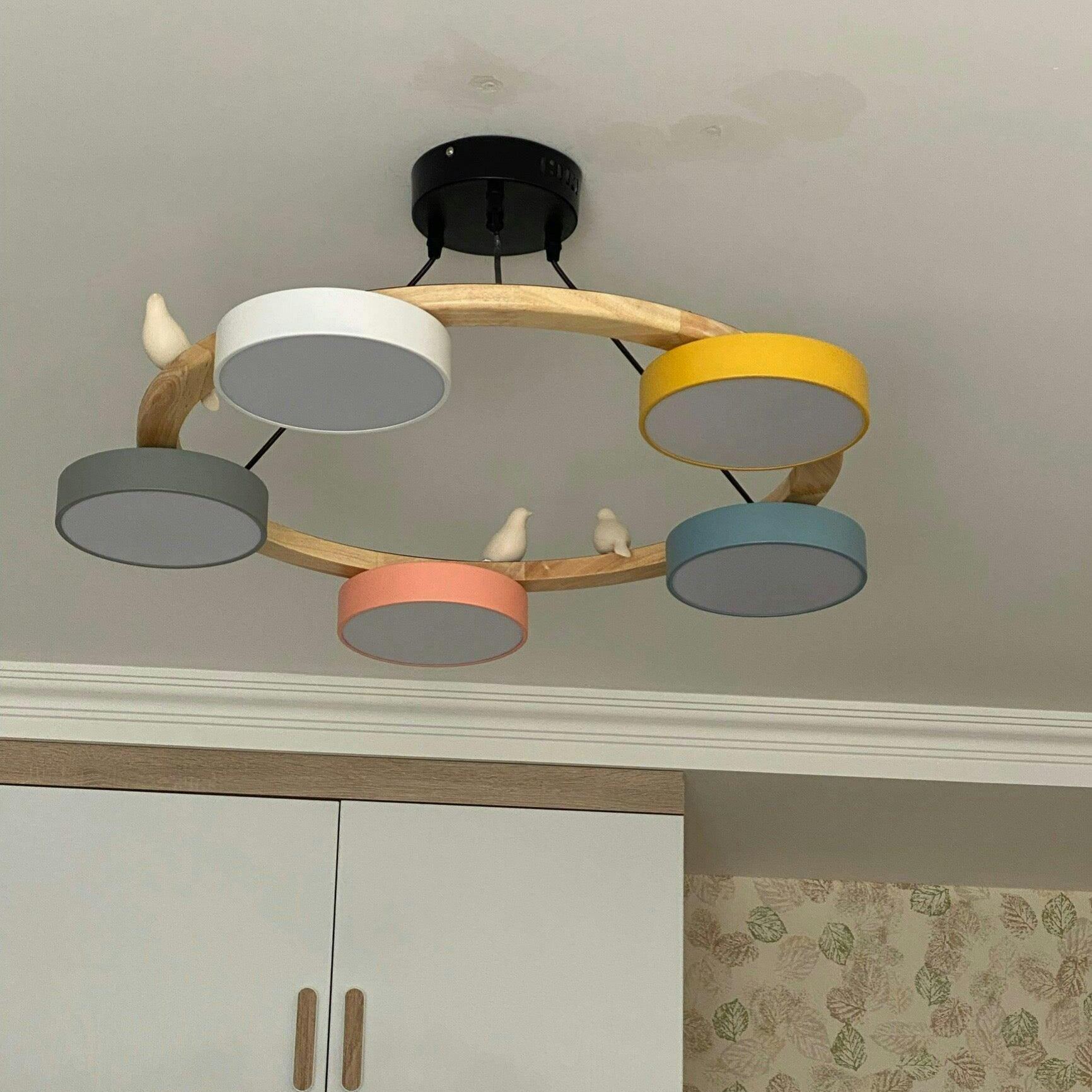 Morandi Modern Metall Holz Harz Acryl Kronleuchter Esszimmer Schlafzimmer