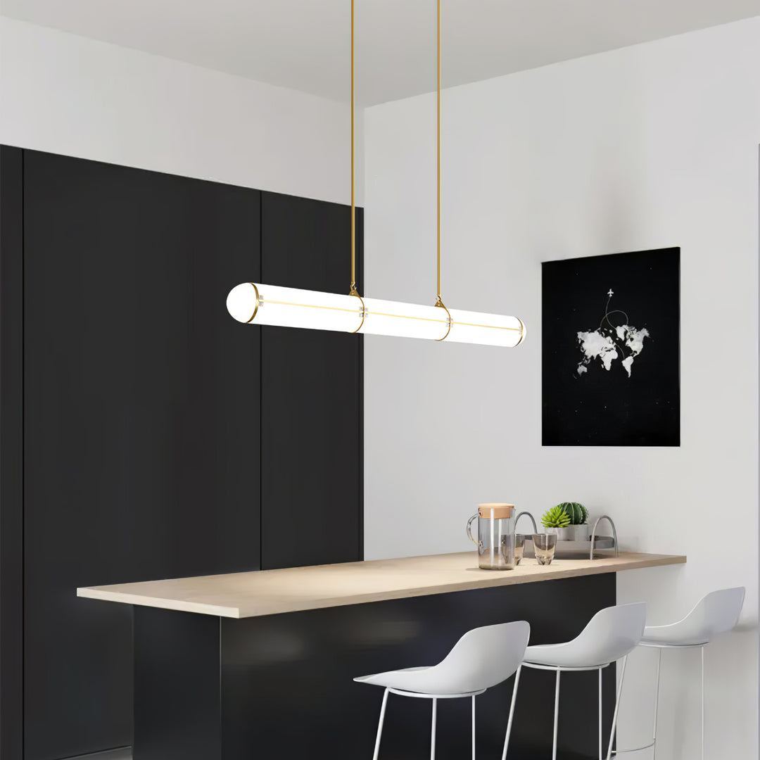 Alessio Industriell Metall Acryl Gold Schwarz Pendelleuchte Schlafzimmer Wohnzimmer