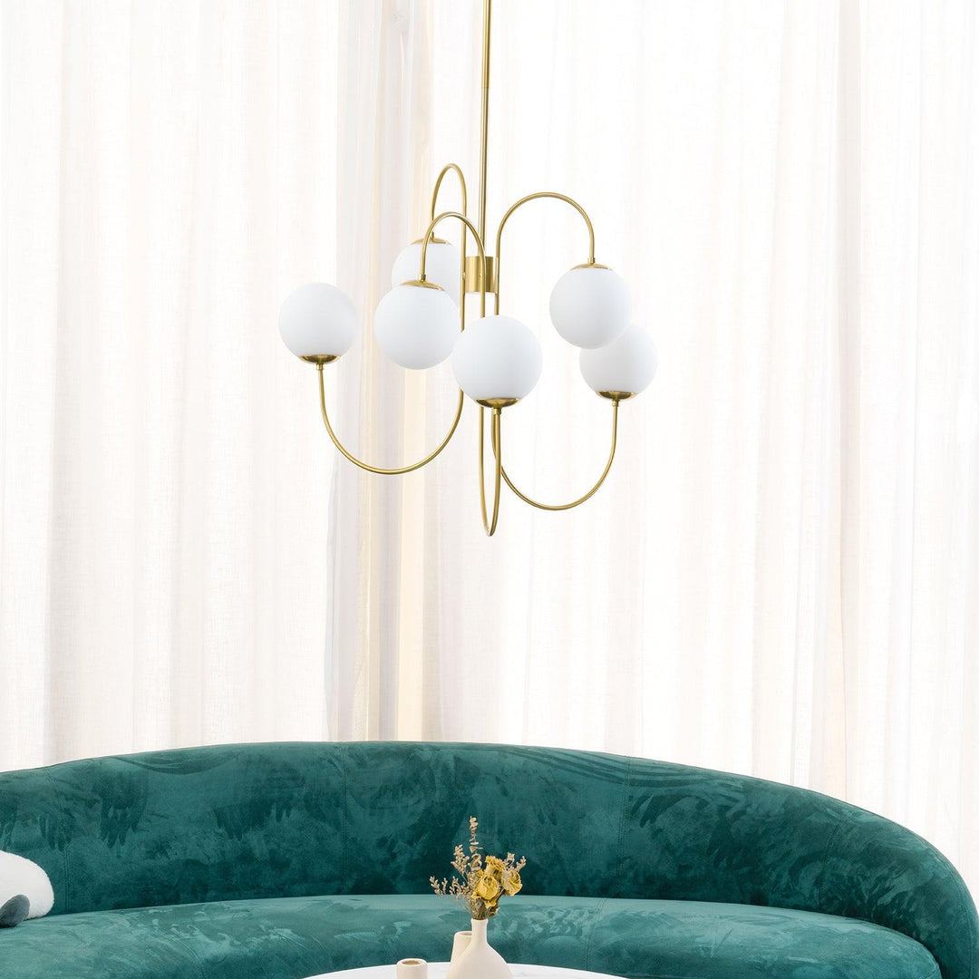 Alessio Vintage Metall Glas Gold Schwarz Kronleuchter Schlafzimmer Wohnzimmer