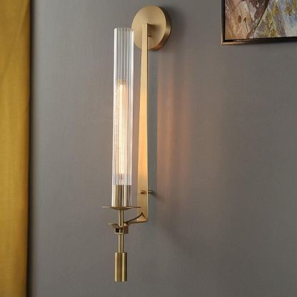 Alessio Minimalismus Messing Metall Glas Wandleuchte Schlafzimmer Wohnzimmer