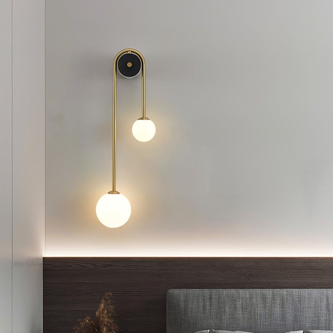 Edge Minimalismus MetalL Grau Schwarz Messing Glas Wandleuchte Schlafzimmer Wohnzimmer