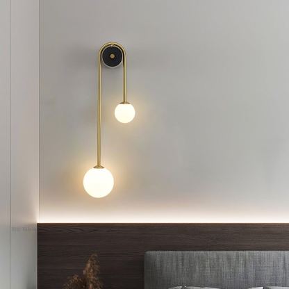 Edge Minimalismus MetalL Grau Schwarz Messing Glas Wandleuchte Schlafzimmer Wohnzimmer