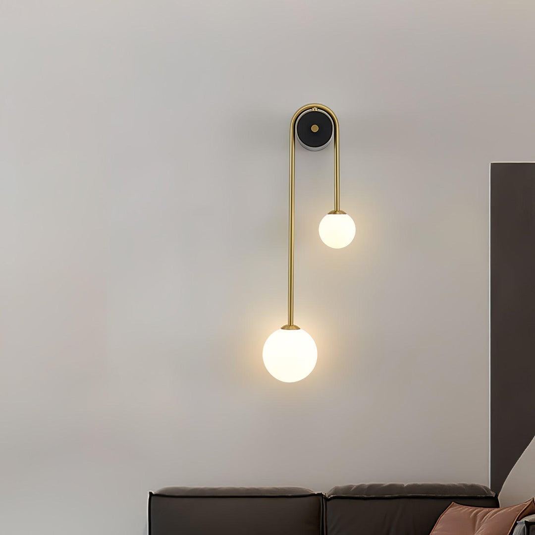 Edge Minimalismus MetalL Grau Schwarz Messing Glas Wandleuchte Schlafzimmer Wohnzimmer