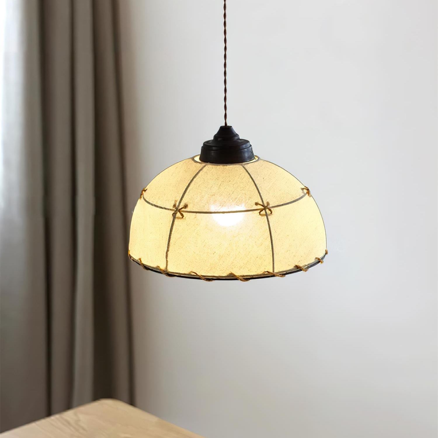 Renée Vintage Rund Pendelleuchte Textil Schirme Esszimmer