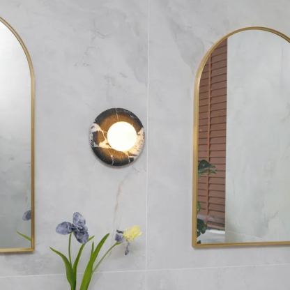 Jade Modern Rund Marmor Wandleuchte Schirme Schlafzimmer Wohnzimmer