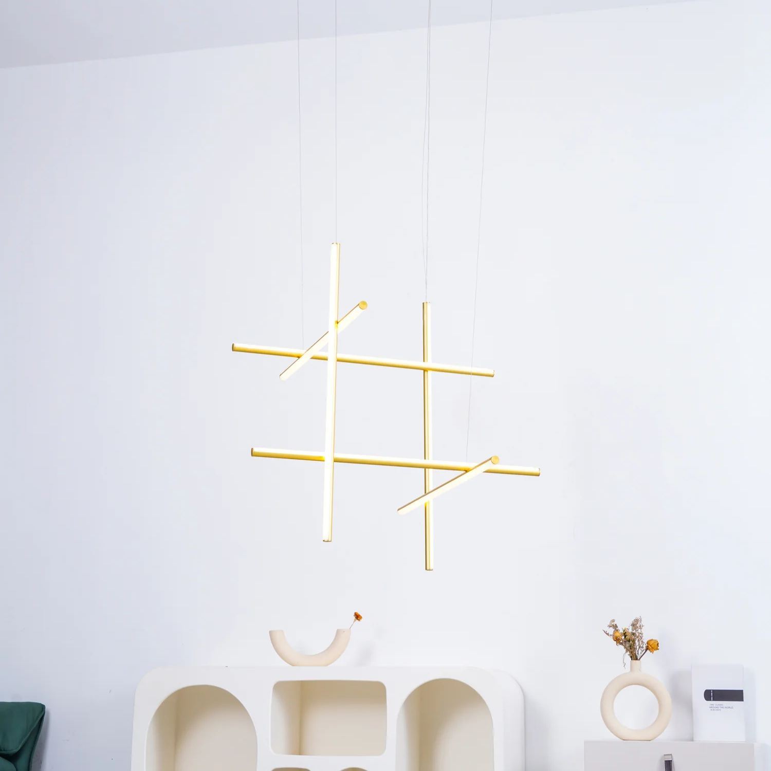 Valentina Minimalismus Metall Gold Schwarz Pendelleuchte Schlafzimmer Wohnzimmer