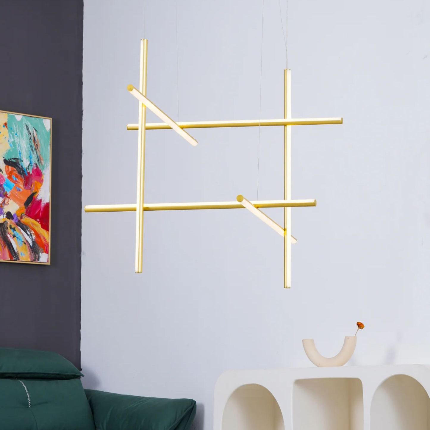 Valentina Minimalismus Metall Gold Schwarz Pendelleuchte Schlafzimmer Wohnzimmer