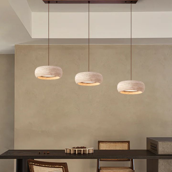 Zaid Modern Rund Travertin Pendelleuchte Licht Schirme Schlafzimmer Esszimmer