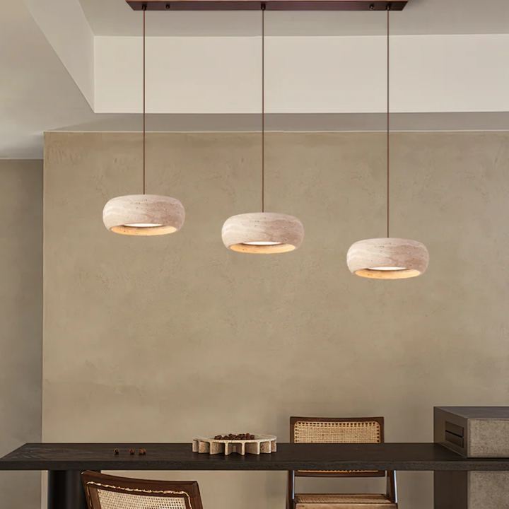 Zaid Modern Rund Travertin Pendelleuchte Licht Schirme Schlafzimmer Esszimmer
