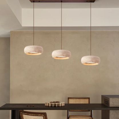 Zaid Modern Rund Travertin Pendelleuchte Licht Schirme Schlafzimmer Esszimmer