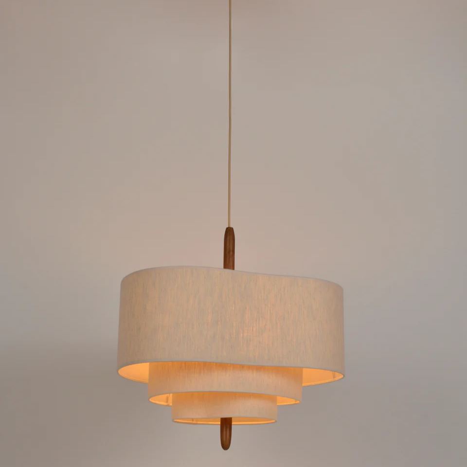Renée Modern Kieselstein Textil Pendelleuchte Licht Schlafzimmer Esszimmer
