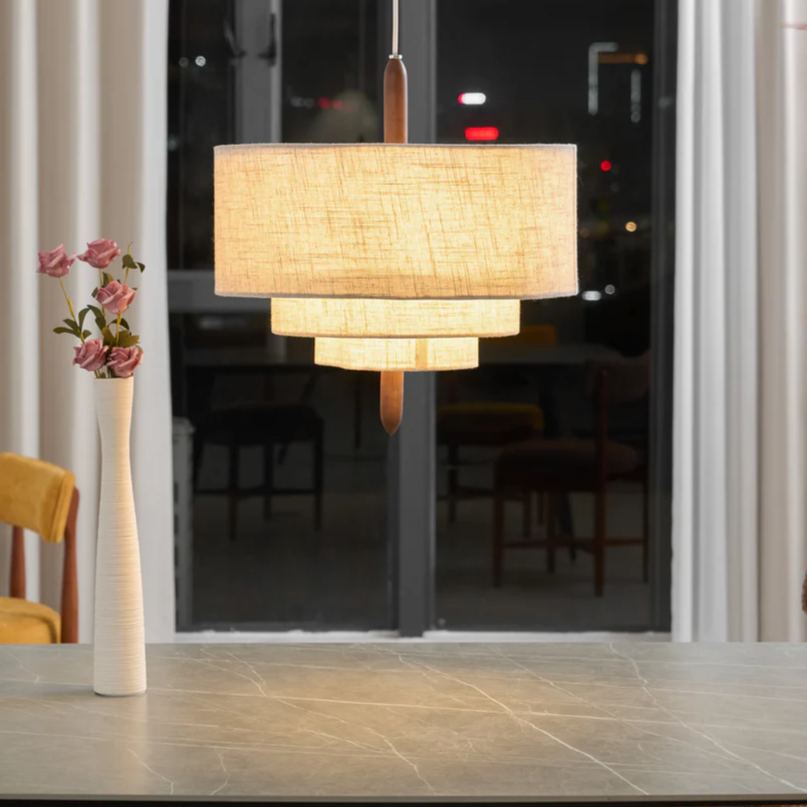 Renée Modern Kieselstein Textil Pendelleuchte Licht Schlafzimmer Esszimmer