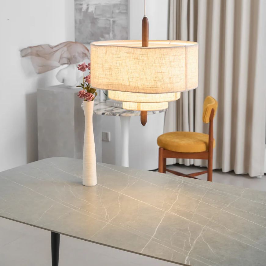 Renée Modern Kieselstein Textil Pendelleuchte Licht Schlafzimmer Esszimmer