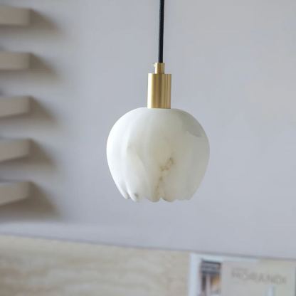 Jade Modern Rund Blume Metall Alabaster Pendelleuchte Licht Schlafzimmer Esszimmer