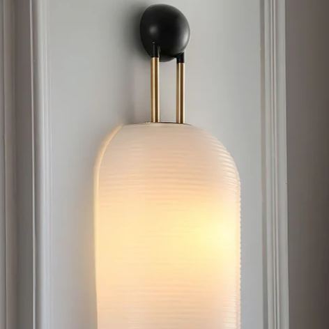 Alessio Metall Glas Weiße Wandlampe Esszimmer Schlafzimmer