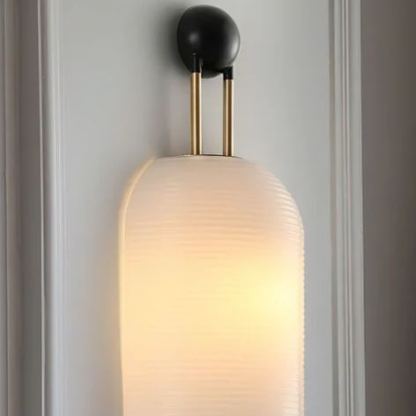 Alessio Metall Glas Weiße Wandlampe Esszimmer Schlafzimmer