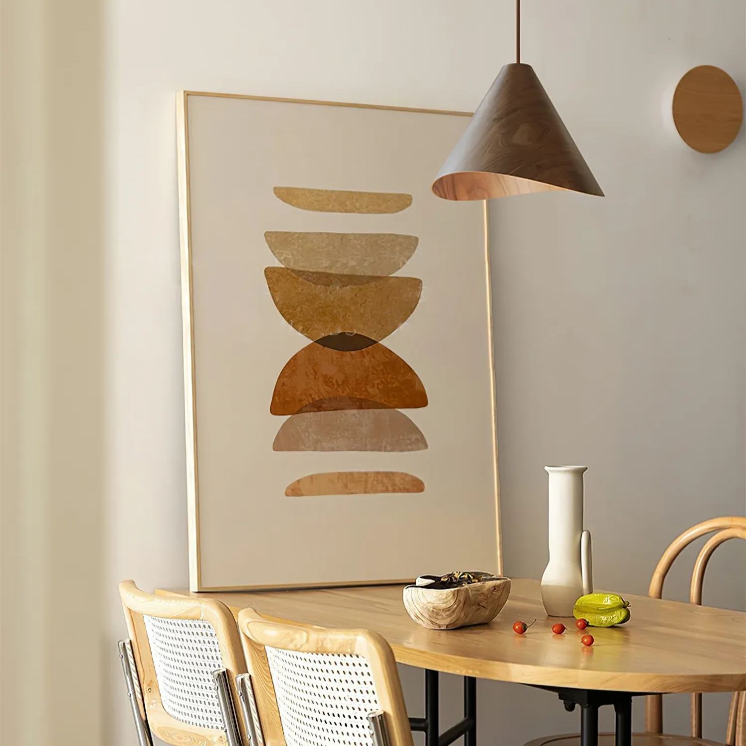 Muto Modern Kegelförmig Holz Pendelleuchte Esszimmer Kücheninsel