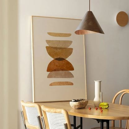 Muto Modern Kegelförmig Holz Pendelleuchte Esszimmer Kücheninsel