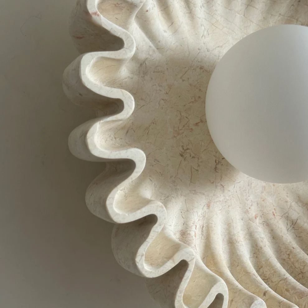 Elif Unusual Round Marble Glass Wall Lamp Indoor