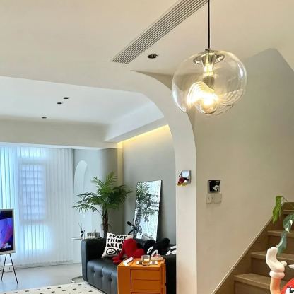 Hailie Modern Rund Glas Hängend Pendelleuchte Schirme Esszimmer