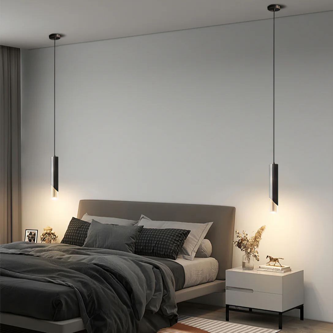 Meza Modern Zylinderförmig Metall Acryl Pendelleuchte Schlafzimmer Esszimmer