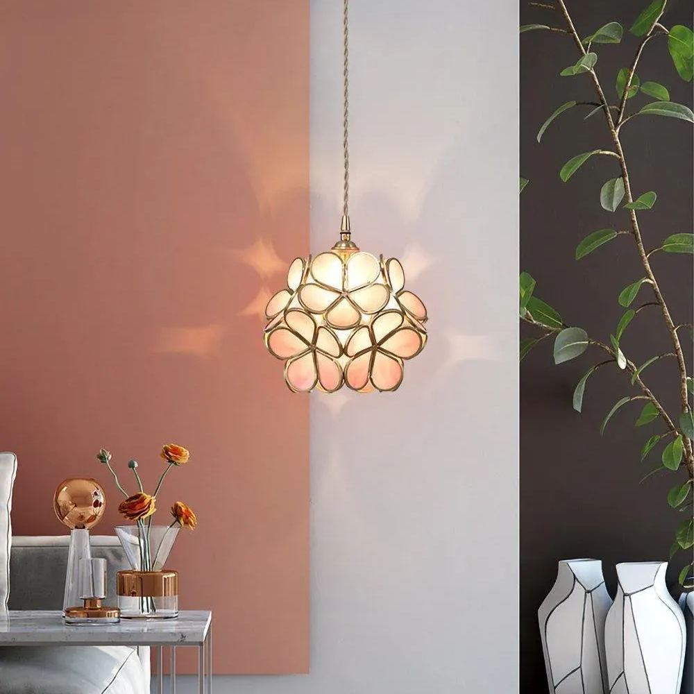 Alessio Vintage Flower Glass Pendant Light Shades Living Room Bedroom