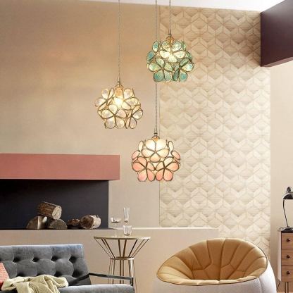 Alessio Vintage Flower Glass Pendant Light Shades Living Room Bedroom