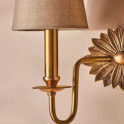 Alessio Vintage Classical Brass Fabric Wall Light Shades Bedroom Living Room