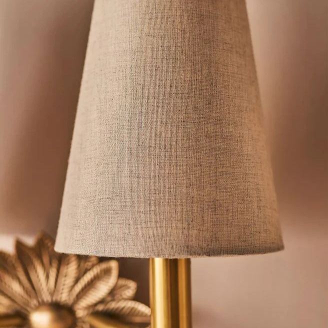 Alessio Vintage Classical Brass Fabric Wall Light Shades Bedroom Living Room