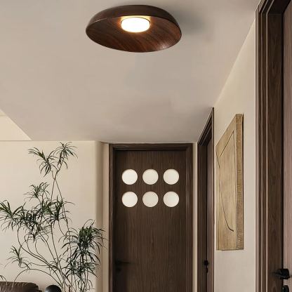 Muto Modern Round Wood Ceiling Light Bedroom Hallway Living Room
