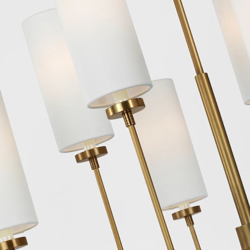 Alessio Modern Classical Brass Fabric Chandelier Shades Living Dining Room