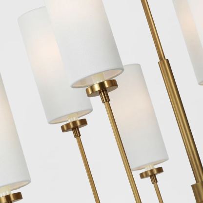 Alessio Modern Classical Brass Fabric Chandelier Shades Living Dining Room