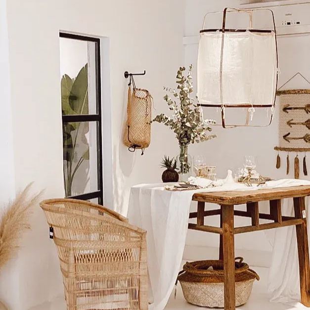 Ozawa Modern Hütte Stoff Pendelleuchte Farbtöne Wohn-Esszimmer Schlafzimmer