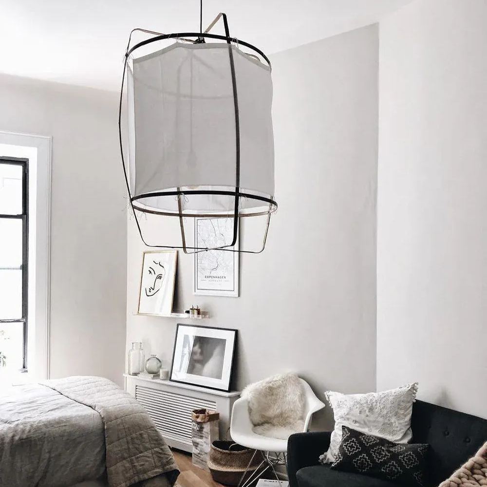 Ozawa Modern Hütte Stoff Pendelleuchte Farbtöne Wohn-Esszimmer Schlafzimmer