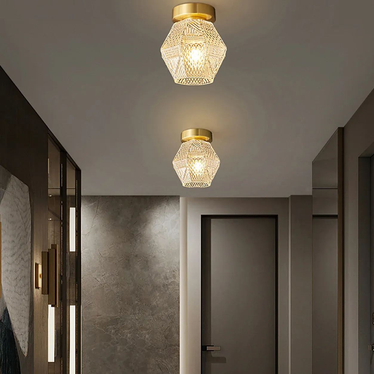 Alessio Vintage Luxury Glass Ceiling Light Shades Bedroom Hallway