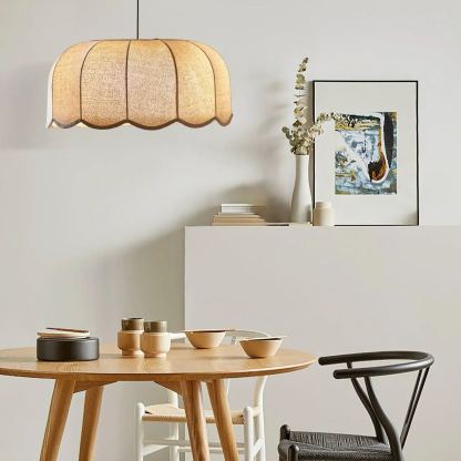 Renée Hütte Banane Blatt Stoff Pendelleuchte Farbtöne Schlafzimmer Wohnzimmer