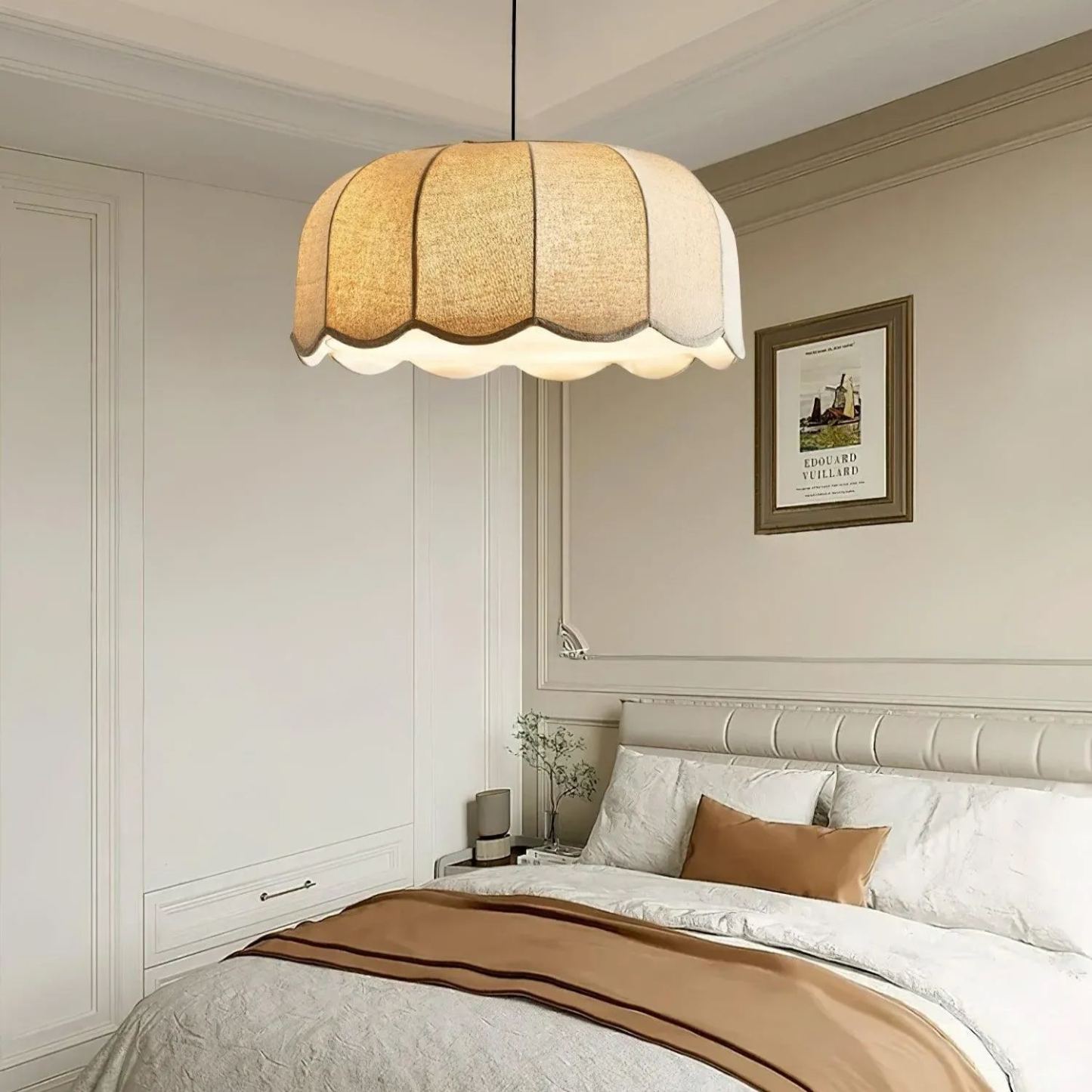Renée Cottage Banana Leaf Fabric Pendant Light Shades Bedroom Living Room