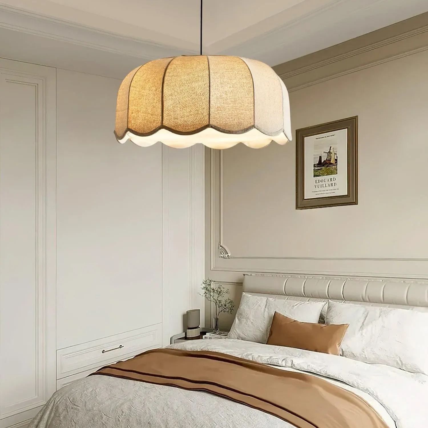 Renée Cottage Banana Leaf Fabric Pendant Light Shades Bedroom Living Room